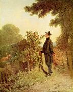 Carl Spitzweg Rosenduft Erinnerung painting